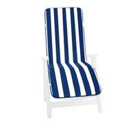 EmmeVi Coussin pour Chaise Longue Poltrona Souple à Rayures, Couvre-lit Prend-Soleil Pliable Mod. CAIRE BANDEAU BLEU