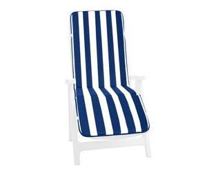 EmmeVi Coussin pour Chaise Longue Poltrona Souple à Rayures, Couvre-lit Prend-Soleil Pliable Mod. CAIRE BANDEAU BLEU