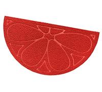 EMMEVI Elba Paillasson d'entrée de porte doux, tapis de séchage absorbant antidérapant, motif demi-lune rouge