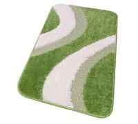 emmevi EVIA Tapis de bain 100 % fabriqué en Italie, antidérapant, différentes dimensions Shaggy 3D moderne, absorbant, modèle EVIA 50 x 110 cm, vert