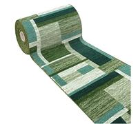 emmevi FAKIRO DIS_38 Tapis de cuisine bordé de couleurs accès, antidérapant, lavable, 57 x 280 cm, vert