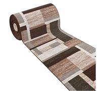 emmevi FAKIRO DIS_38 Tapis de cuisine bordé de couleurs allumées, antidérapant, lavable, 57 x 140 cm, marron