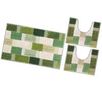 emmevi Lot de 3 tapis de bain - Lot de 2 tapis de bain rectangulaires et 1 tapis de bain composé de tapis de bain absorbants et antidérapants pour un confort unique