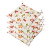 emmevi Lot de 4 coussins de chaise lettres et fruits modernes doux rembourrés ouate universelle coton lavable