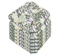 emmevi Lot de 6 coussins de chaise en coton Herbes Montagne avec ailettes lavables souples universelles housses de chaise rustique