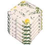 emmevi Lot de 6 coussins de chaise en coton shabby chic avec ailettes lavables souples universelles housses de chaise rustique