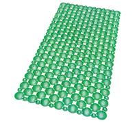 emmevi Modèle SPERA_PEARLY Tapis de douche antidérapant pour salle de bain en PVC anti-moisissure, 35 x 75 cm, vert