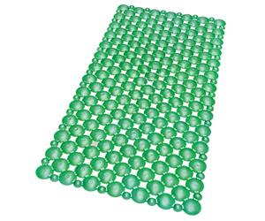 emmevi Modèle SPERA_PEARLY Tapis de douche antidérapant pour salle de bain en PVC anti-moisissure, 35 x 75 cm, vert