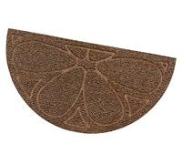 EMMEVI Paillasson d'entrée de porte doux, séchage à pas, antidérapant, modèle Elba semi-lune marron