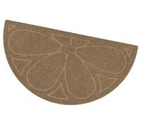 EMMEVI Paillasson d'entrée de porte souple, tapis de séchage absorbant antidérapant, modèle Elba demi-lune beige