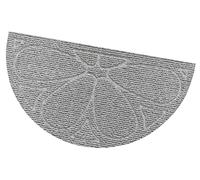 EMMEVI Paillasson d'entrée de porte souple, tapis de séchage absorbant antidérapant, modèle Elba semi-lune gris