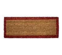 Emmevi Paillasson en fibre de coco naturelle avec envers antidérapant, tapis, protège marche cm 25x50 bordeaux