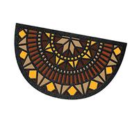 emmevi Paillasson moderne en caoutchouc croissant mosaïque, 40 x 70 cm, rétro, antidérapant, tapis d'entrée, maison, modèle 23 semi-lune