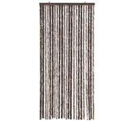 emmevi Rideau chenille pour porte protège-soleil anti-mouches lavable, réglable, modèle rideau_chenille (6) 100 x 220 cm Marron_taupe