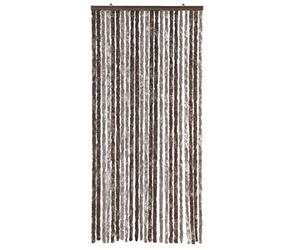 emmevi Rideau chenille pour porte protège-soleil anti-mouches lavable, réglable, modèle rideau_chenille (6) 100 x 220 cm Marron_taupe