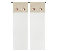 emmevi Rideau de fenêtre porte intérieure 2 pièces cœur shabby chic modèle rideau brodé 1 boîte de 60 x 150 cm rouge