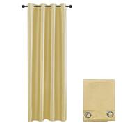 emmevi Rideau de porte fenêtre en satin synthétique 1 panneau couvrant 140 x 280 cm, œillets en acier doré