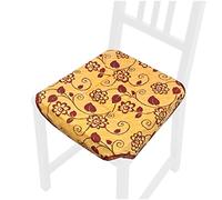 emmevi ROSA38A Coussin universel en coton lavable pour chaise de cuisine fleurs pétales et jaune