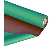 emmevi Simili-cuir, tissu marron, double vert, revêtement pour table de jeu, poker, 100 % fabriqué en Italie, modèle SKAY 140 x 80 cm, double marron moyen