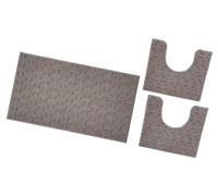 emmevi Tapis de bain 3 pièces design tressé 3D doux absorbant antidérapant lavable marron