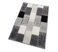 emmevi Tapis de Bain Antiderapant, Tapis de Douche Absorbant, 60X120, Gris | Dos en Caoutchouc Antidérapant, Absorbant, Rectangulaire, Lavable en Machine, Poils Courts de 7 mm, Design Moderne