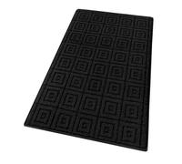 emmevi Tapis de cuisine 3D antidérapant, couleur unie, élégant, lavable, doux, absorbant, modèle EVITA 57 x 190 cm, noir