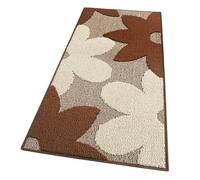 emmevi Tapis de cuisine 3D fleur tridimensionnelle doux bordé moderne voie antidérapante 50 x 90 cm, marron