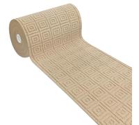 emmevi Tapis de cuisine absorbant design 3D voie couleur unie au mètre sur mesure beige