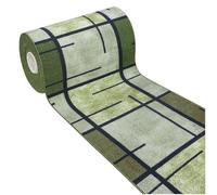 emmevi Tapis de cuisine, bordé, antidérapant, moderne, couleur allumée, marbré, 57 x 280 cm, vert