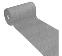 emmevi Tapis de cuisine, couleur unie, rayé, bordé, absorbant, tapis de maison, antidérapant, 54 x 80 cm, gris