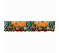 EMMEVI Tapis de Cuisine en Caoutchouc PVC Impression numérique Plantes Cactus HD Moderne Motif Anti-Taches 50 x 240 cm