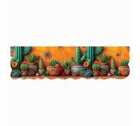 EMMEVI Tapis de Cuisine en Caoutchouc PVC Impression numérique Plantes Cactus HD Moderne Motif Anti-Taches 50 x 180 cm