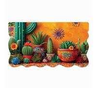 EMMEVI Tapis de Cuisine en Caoutchouc PVC Impression numérique Plantes Cactus HD Moderne Motif Anti-Taches 50 x 90 cm