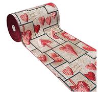 emmevi Tapis de Cuisine, Maison, Style Shabby Chic, Bord antidérapant, modèle Chalet VIP Dis.16, 54 x 140 cm, Bordeaux