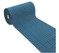 emmevi Tapis de cuisine super absorbant 3D voie au mètre h57 cm sur mesure bleu