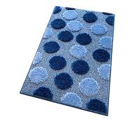 emmevi Tapis de salle de bain antidérapant Shaggy moderne descendre de douche absorbant modèle iOS 65 x 180 cm Bleu
