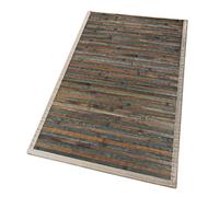 emmevi Tapis en bambou bois gris pierre cuisine salle de bain set américain modèle bambou 50 x 80 cm taupe