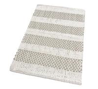 emmevi Tapis pour chambre, descente de lit, salle de bain, coton tressé, tridimensionnel, doux, absorbant, 50 x 80 cm, crème