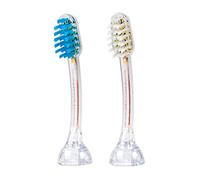 emmi®-dent 2 Têtes de Brosse à Dents SB2 (1x bleu+1x blanc) I Idéales pour les porteurs d'appareils orthodontiques I pour Brosses à Dents à Ultrasons emmi®-dent Metallic & Professional
