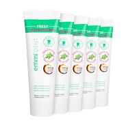 emmi®-dent Dentifrice à Ultrasons "Fresh" I Au Goût Frais de Peppermint I Idéal pour les Dents et Gencives Sensibles I Sans Microplastiques ni Nanomatériaux I Vegan et Sans Gluten I 5 x 75 ml