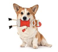 Emmi-pet Jouet à tirer pour chien Père Noël - Soulage le stress - Soin dentaire - Avec garnissage en fibre de coco - Idéal pour les chiots, les chiens de taille moyenne et grande - 1 pièce