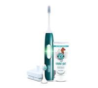 emmi-pet Kit de Soins Dentaires de Base 2.0 pour Chiens et Chats - Silencieux et Sans Frottement I Brosse à Dents Ultrasons Chien et Chat + Accessoires I Combat Tartre, Mauvaise Haleine et Gingivite