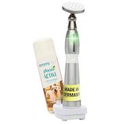 emmi-pet Physio Set - Thérapie Ultrasonique pour Animaux - Avec Main - Station de Charge & Gel Ultrasonique - Traitement Doux & Sans Douleur pour Chiens, Chats & Chevaux - Peut favoriser la