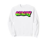 Emmy Graffiti Nom personnalisé Vert Rose Femmes Filles Sweatshirt