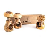 EMNA Lot de 3 casse-noix en bois d'olivier - Idée cadeau en bois d'olivier noble - Fabriqué à la main en forme de champignon (environ 10 cm) avec filetage à vis, sûr, durable, décoratif, Noël, coffret