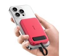 EMNT 5200mAh Batterie Externe Recharge Rapide avec connecteur Lightning intégré, Compatible avec iPhone 14/13/12/11/Pro/Pro Max (Rouge)