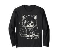 Emo Cat avec écouteurs Motif Chaton Manche Longue
