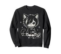 Emo Cat avec écouteurs Motif Chaton Sweatshirt