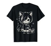 Emo Cat avec écouteurs Motif Chaton T-Shirt