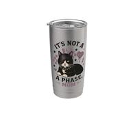 Emo Cat Mom Goth Kitty Phase Mother Humour Feline Gobelet isotherme en acier inoxydable double paroi